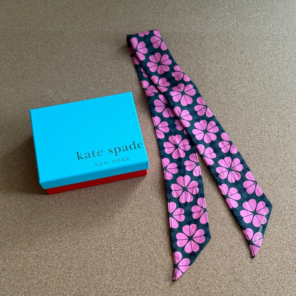 Kate Spade Black and Pink Floral Scarf